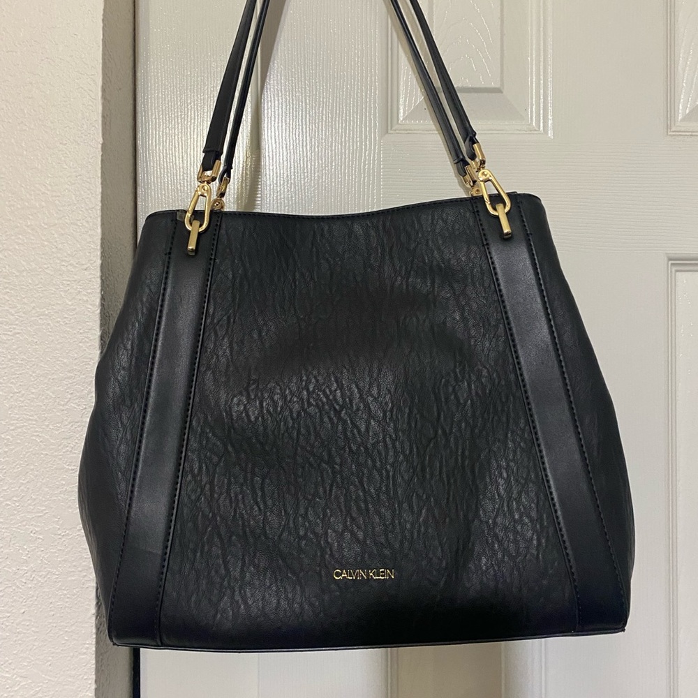 Calvin Klein Ellie Large Tote Bag Black/Gold